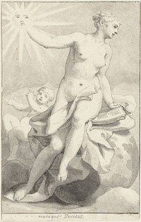 Zittende allegorische vrouwenfiguur (1691 - 1759) by Hendrik van Limborch