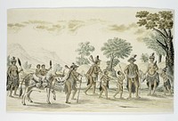 Nomadic tribe with their possessions laden on an ox (1777 - 1786) by Robert Jacob Gordon