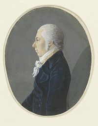 Profielportret van een heer in blauwe rok, naar links (1762 - 1823) by Johan Anspach