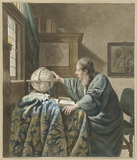De astronoom (1794) by Abraham Delfos and Johannes Vermeer