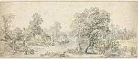 Landschap met wandelaars, een herder en veel andere figuren (1600 - 1699) by anonymous and David Vinckboons