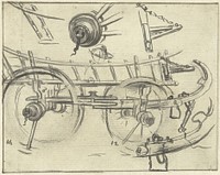 Onderdelen van de constructie van een boerenwagen (1770 - 1825) by Simon Andreas Krausz
