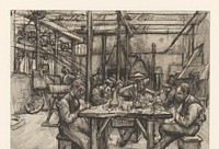 Werkplaats in de zilverfabriek van Begeer (1868 - 1892) by Anthon Gerhard Alexander van Rappard