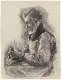 Blinde borstelmaker (1868 - 1892) by Anthon Gerhard Alexander van Rappard