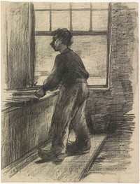 Werkman in de katoenververij (1868 - 1892) by Anthon Gerhard Alexander van Rappard
