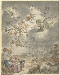 De verkondiging aan de herders (1677) by Cornelis Saftleven