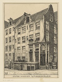 Oude huizen aan het Markenplein te Amsterdam (1870 - 1926) by Willem Wenckebach