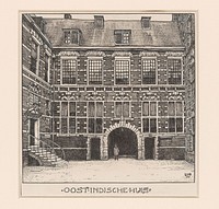 Binnenplaats van het Oost-Indische Huis aan de Oude Hoogstraat te Amsterdam (1870 - 1926) by Willem Wenckebach
