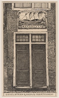 Gevelsteen aan de Nieuwe Teertuinen te Amsterdam (1870 - 1926) by Willem Wenckebach