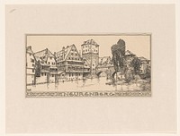 Gezicht op de Maxbrücke te Neurenberg (1898) by Willem Wenckebach