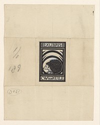 Ontwerp voor ex libris van C.W. ter Kuile (1887 - 1924) by Julie de Graag