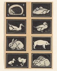 Twee liggende konijnen (1887 - 1924) by Julie de Graag
