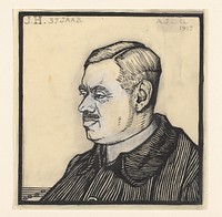 Portret van een 37-jarige man met de initialen J.H. (1917) by Julie de Graag
