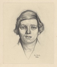 Portret van een onbekende vrouw (1921) by Julie de Graag