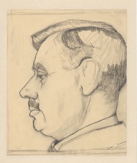 Portret van een onbekende man met snor (1887 - 1924) by Julie de Graag