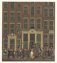 De boekhandel en het loterijkantoor van Jan de Groot in de Kalverstraat te Amsterdam (1758 - 1843) by Isaac Ouwater and anonymous