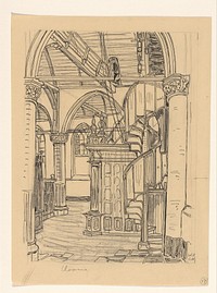 Interieur van de Noorderkerk te Hoorn (in or before 1897) by Wijnand Otto Jan Nieuwenkamp