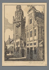 Speeltoren en Waag te Monnickendam (in or before 1897) by Wijnand Otto Jan Nieuwenkamp