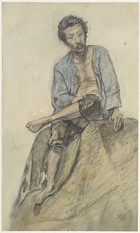 Zittende man (1869 - 1941) by Johannes Abraham Mondt and George Henry Boughton