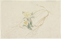 Tak met gele bloemen (1808 - 1861) by Utagawa Kuniyoshi