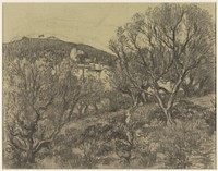 Begroeide heuvels bij Borines (1880 - 1936) by René Janssens