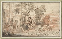 Ermina bij de herders (1622 - 1666) by Pier Francesco Mola