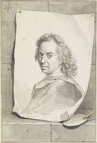 Portret van David van der Plaes (1670 - 1719) by Arnold Houbraken