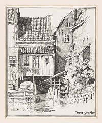 Waterpoortje naar de Zuiderhaven te Enkhuizen (1938) by Huib Luns