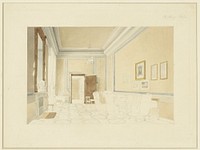 Ontwerp (?) voor een interieur (1848) by Fritz Werner