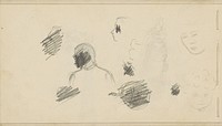 Koppen van mannen, vrouwen en een kind (c. 1892) by Julie de Graag