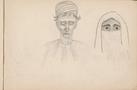 Man met een tulband en een gesluierde vrouw (c. 1894) by Julie de Graag
