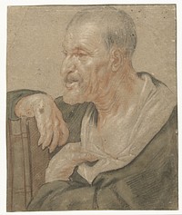 Schouderstuk van een evangelist, naar links (1603 - 1678) by Jacques Jordaens