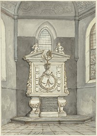 Grafstede van Adriaen Pauw in Nederlands Hervormde Kerk te Heemstede (1840) by Gerrit Lamberts