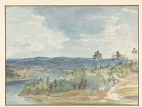 Aggershuus Slot, bij Oslo, aan de fjord gelegen (1850 - 1900) by Christian Eriksen Skredsvig and anonymous