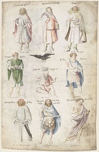 Negen mannen uit de Oudheid (c. 1440) by Barthélémy d Eyck, Meester van de Annunciatie van Aix, Leonardo da Besozzo, Masolino di Cristoforo da Panicale and anonymous