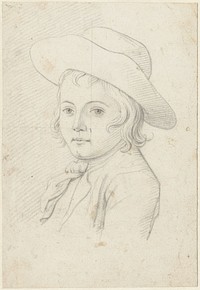 Jongenskopje met hoed, driekwart naar links (1763 - 1833) by Jordanus Hoorn