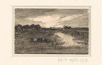 Landschap met sloot (1844 - 1909) by Sientje Mesdag van Houten