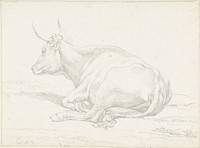 Liggende koe, naar links (1788 - 1839) by Hendrik Voogd