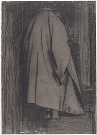 Hangende jas in een donker interieur (1876 - 1924) by Gerrit Willem Dijsselhof