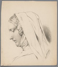 Mannenkop (1848) by August Allebé and anonymous