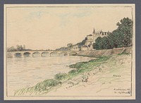 Gezicht op Amboise, gezien vanaf de Loire (1916) by Victor Olivier Gilsoul
