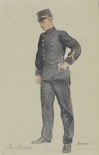 Staande sergeant (1878 - 1931) by Heinrich M Krabbé
