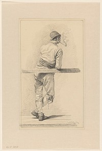 Rokende jongeman, van achteren (1813) by Joannes Pieter Visser Bender