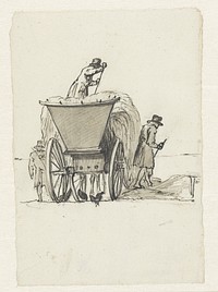 Hooi wordt op een kar geladen (1782 - 1837) by Pieter Bartholomeusz Barbiers