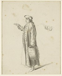 Lopende man met steek op (1703 - 1738) by Charles de Stoppelaer