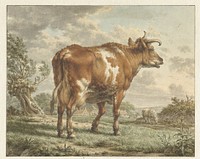 Roodbonte koe in een landschap (1783) by Jacob Cats 1741 1799