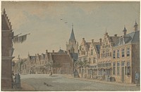 De visbrug in Woerden (1744 - 1786) by Dirk Verrijk
