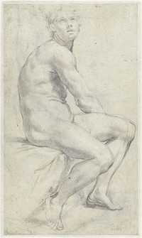 Studie van een mannelijk naakt (1599 - 1604) by Annibale Carracci