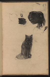 Studies van poes Lola (c. 1884 - c. 1887) by Willem Witsen