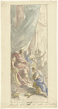 Saul schenkt David zijn dochter Michal (1677 - 1755) by Elias van Nijmegen